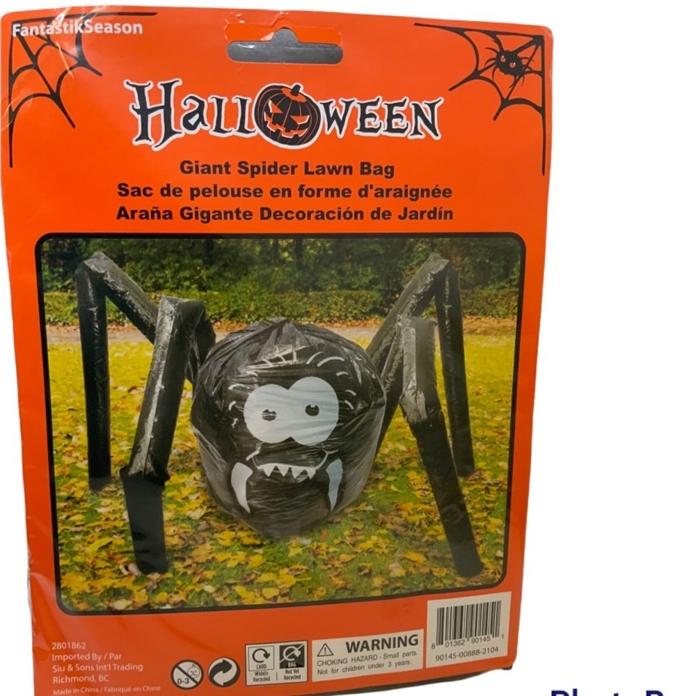 Halloween Giant Spider Lawn Leaf Bag Fall Yard Lawn Decoration - Picture 2 of 12